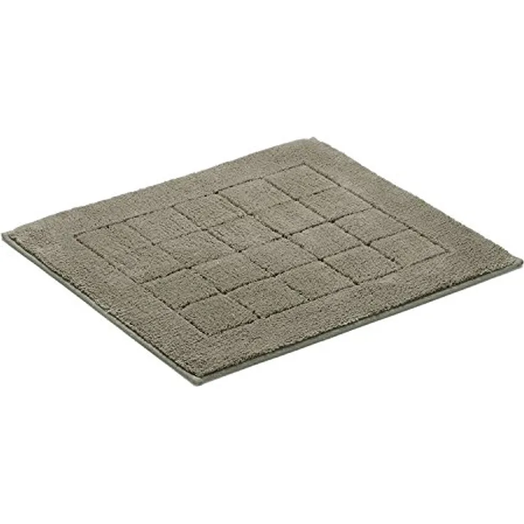 Vossen Badteppich Exclusive pepplestone 7470, hochfloriger Badematte aus 100% Baumwolle, grau, rutschfest und fußbodenheizungsgeeignet