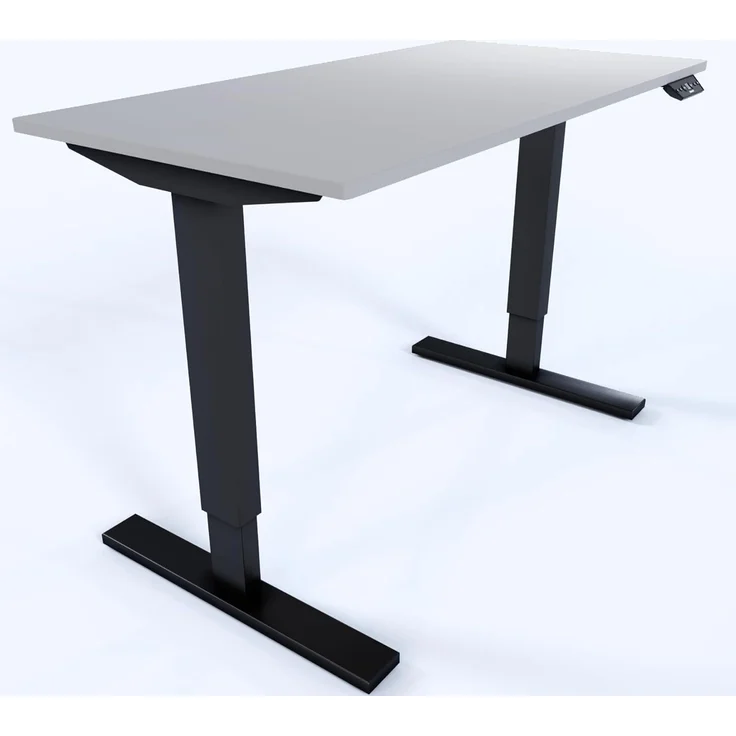 Bisley Home Tisch, Metall, Gestell 333 schwarz Platte 007 lichtgrau weiß, Medium – Bild 4
