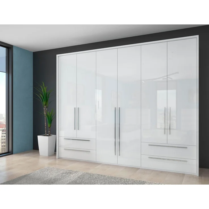 Places of Style Drehtürenschrank Piano weiß, Inklusive Beleuchtung. in 2 Breiten mit jeweils 4 Schubladen – Bild 5