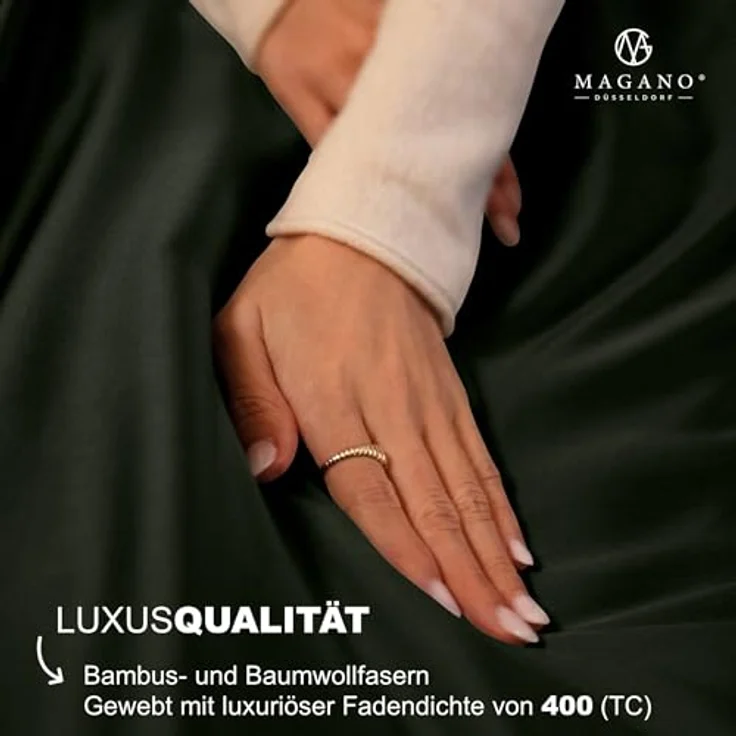 MAGANO Bettwäsche, Luxus Bambus & Baumwolle Satin, 400 TC Luxusqualität, Hypoallergen, Thermoregulierend – Bild 5