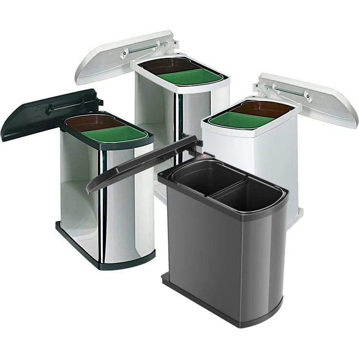 HAILO Abfallsorter 16 (2x8) Liter DUO-3416 ab 45 cm Schrankbreite, weiß – Bild 1