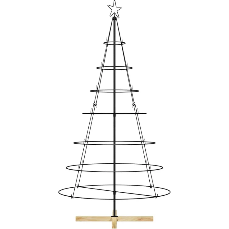 vidaXL Metall-Weihnachtsbaum mit Ständer KUOPIO 180 cm Stahl Schwarz 42019161 – Bild 6