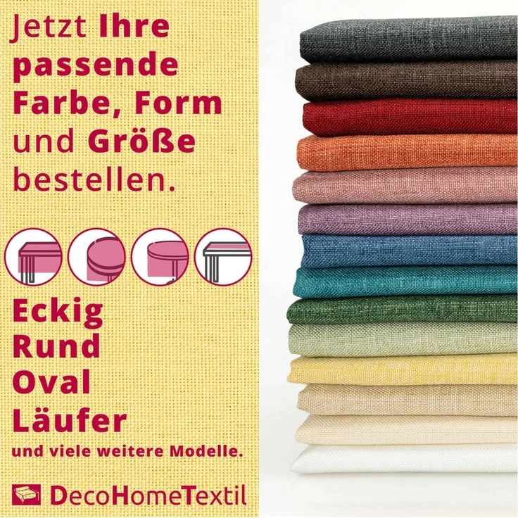 DecoHomeTextil Heimtextilmanufaktur Tischdecke Leinen Optik Tischdecke Tischtuch Abwaschbar Wasserabweisend – Bild 3