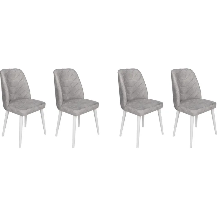 Skye Decor 'Dallas-584 V4' Stuhlset (4-teilig), Grau / Weiß, 50 x 90 x 49 cm