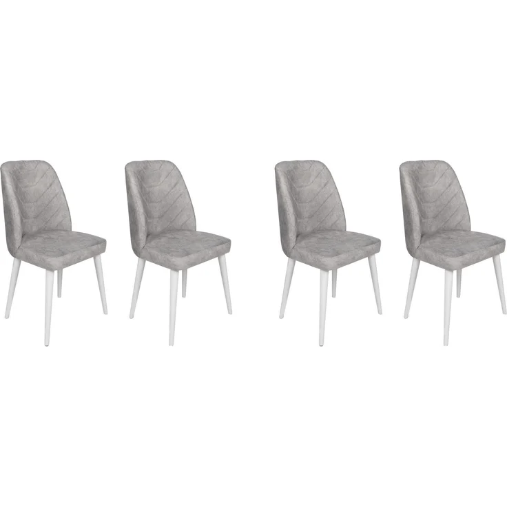 Skye Decor 'Dallas-584 V4' Stuhlset (4-teilig), Grau / Weiß, 50 x 90 x 49 cm – Bild 1