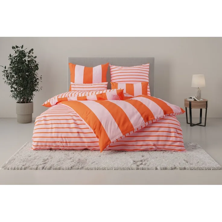 OTTO home Wendebettwäsche Sari Trend, Linon, 2 teilig, ab Gr. 135/200 cm, Bettwäsche in modernen Farben, trendig