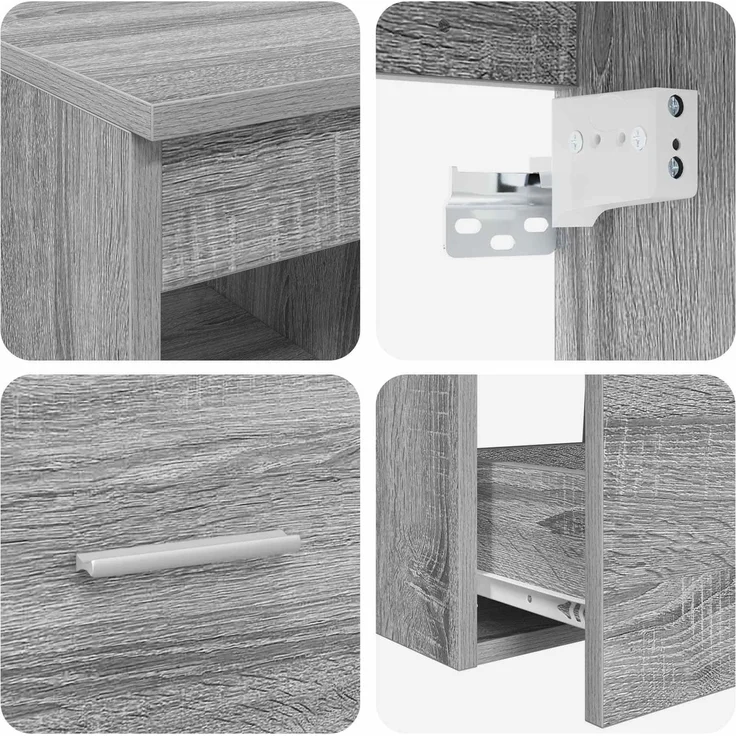 vidaXL Badezimmerschrank-Set 2 stk. Grau Sonoma 79,5 x 41 x 80 cm 3403885 – Bild 7