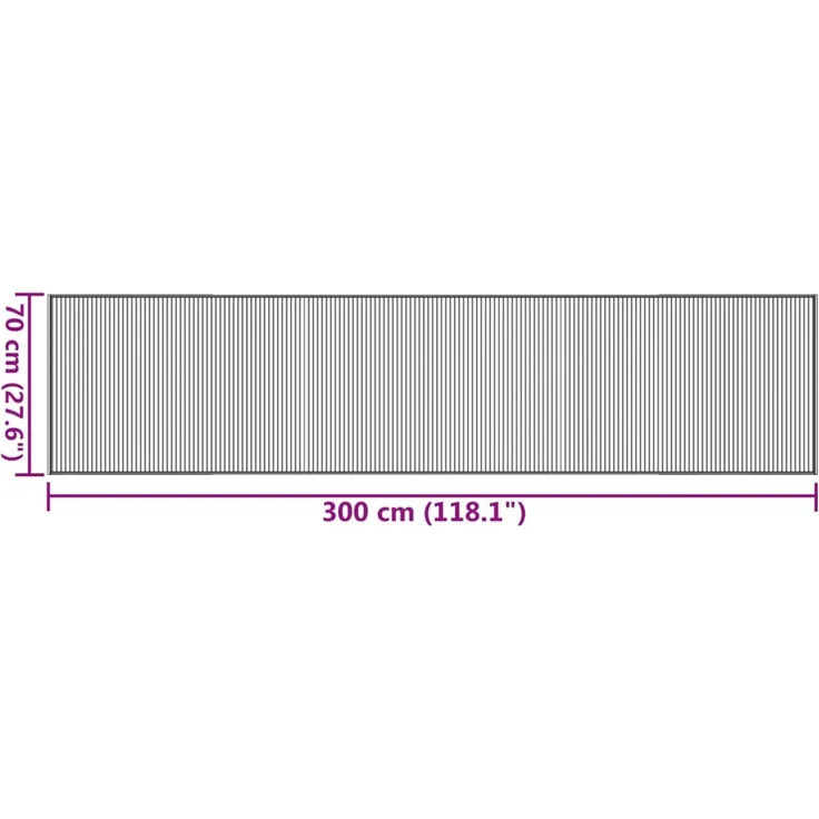 vidaXL Teppich Rechteckig Grau 70x300 cm Bambus 376880 – Bild 8
