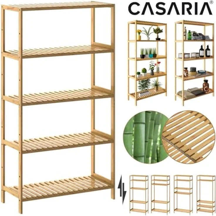 Casaria Standregal, mit 5 Ablagen Höhenverstellbar 130x60x26 cm Stabil Küchenregal – Bild 7
