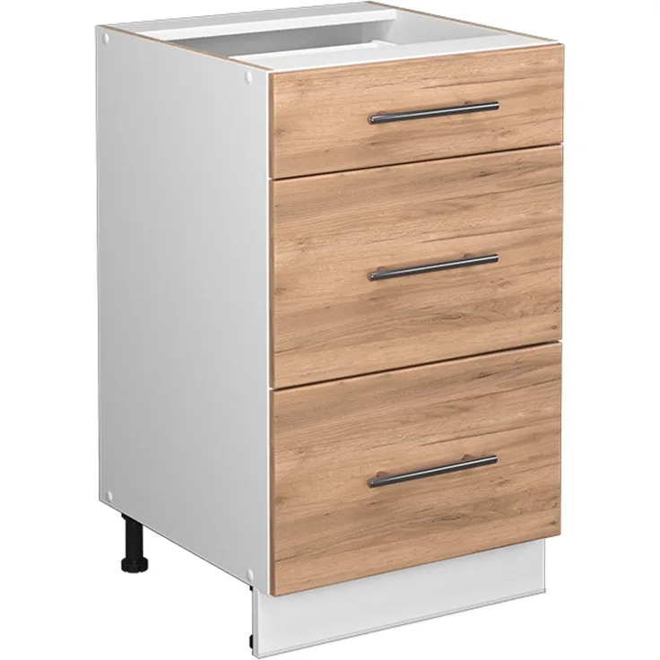 Küchenunterschrank Fame-Line Goldkraft Eiche 50 cm ohne Arbeitsplatte Vicco