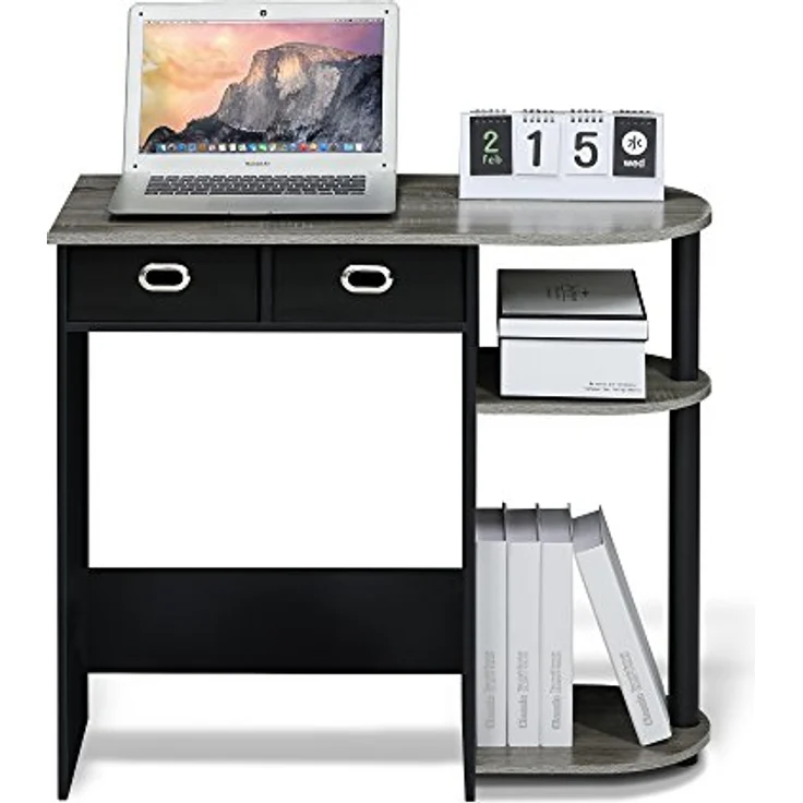 Furinno Go Green Home Laptop-Notebook-Computertisch/Tisch, Französische Eiche/Schwarz/Schwarz – Bild 5