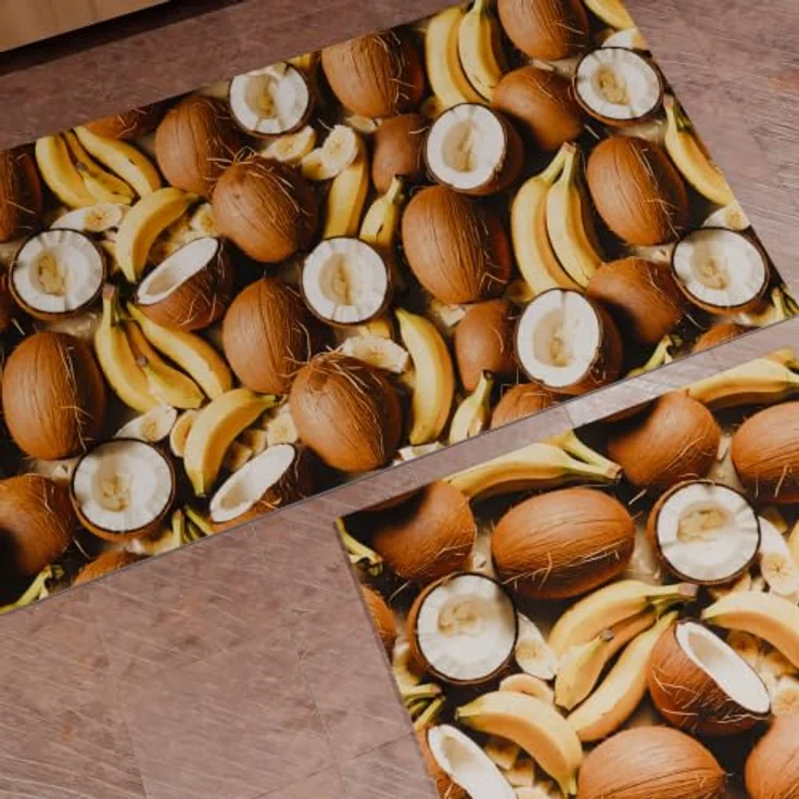 PETTI Artigiani Italiani - Rutschfester Küchenläufer, waschbar, Läufer für Küche, 52 x 240 cm, Design Kokos und Banane, 100% Made in Italy – Bild 2