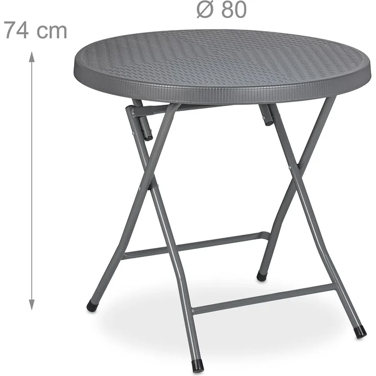 Relaxdays Klappbarer Gartentisch in Rattanoptik – Bild 3