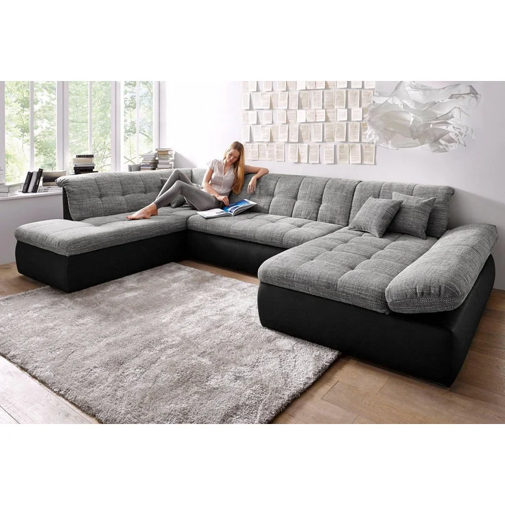 DOMO collection Wohnlandschaft Moric U-Form auch in Cord, im XXL-Format, wahlweise mit Bettfunktion und Armlehnenverstellung – Bild 5