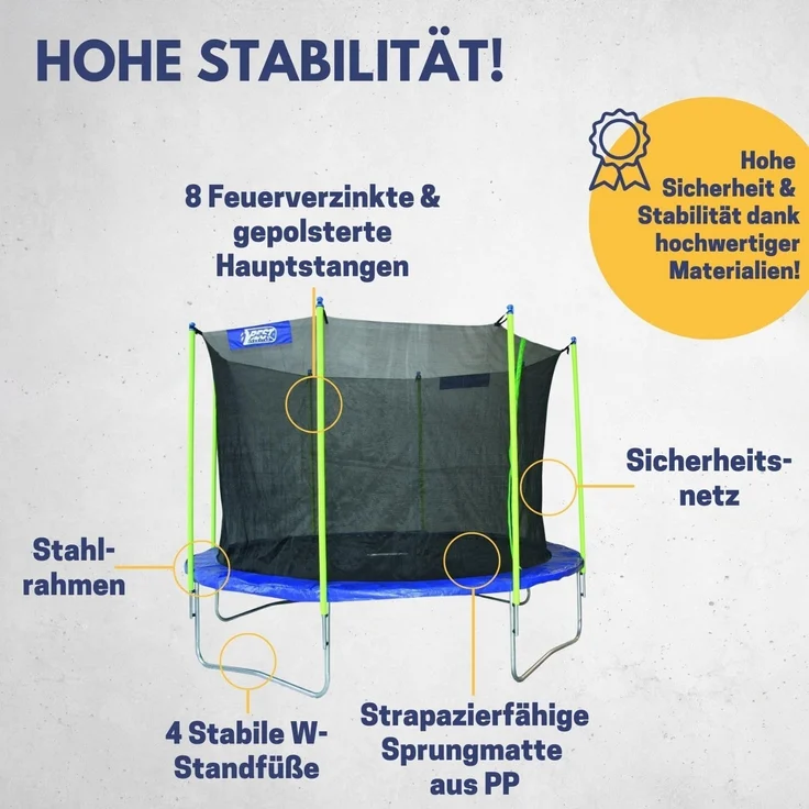 Best Sporting Gartentrampolin Sports 366, Ø 366 cm, inkl. Netz, faltbar – Bild 3