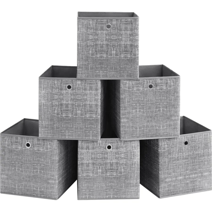 SONGMICS Aufbewahrungsbox, 6er Set, Faltbox, 33 x 33 x 33 cm