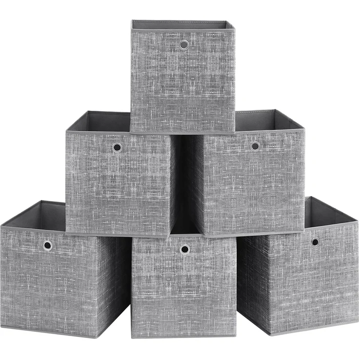SONGMICS Aufbewahrungsbox, 6er Set, Faltbox, 33 x 33 x 33 cm