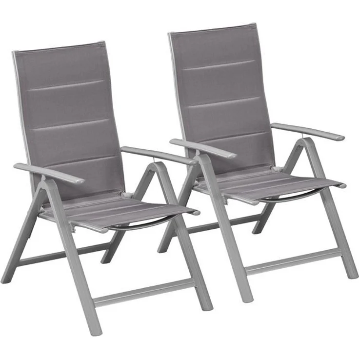 MERXX Gartenstuhl Taviano, TOPSELLER! (Set, 2 St), 2er Set, Alu/Textil, verstellbar, silber – Bild 4