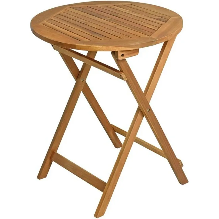 Balkontisch Klapptisch Holztisch Ø 57 cm Rund Gartentisch Tisch Akazie 72,5 cm