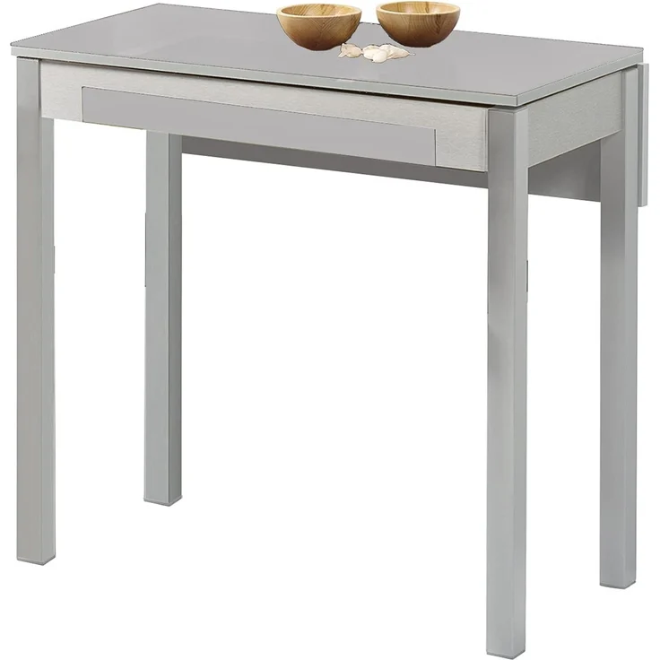ASTIMESA Küchentisch, Metall, Grau, 80x40 cm, ausziehbar 80x60 cm