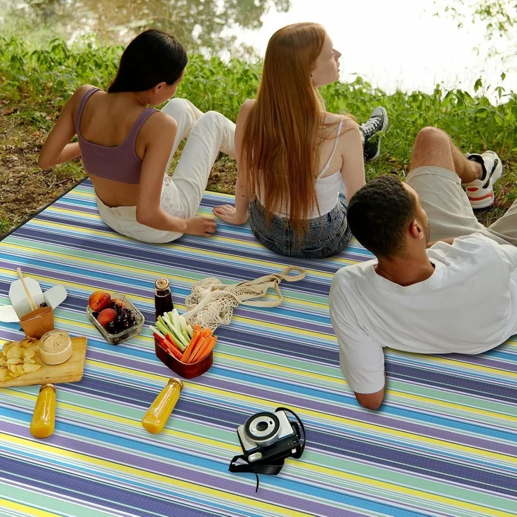 Picknickdecke wasserdicht 200x200cm Blau 200 x 200 cm (Quadratisch) – Bild 7