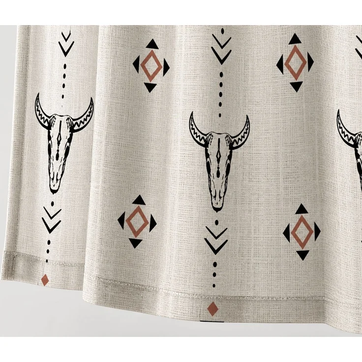 Wasserdichter Duschvorhang im Westernstil mit Ethnomuster Beige 120 x 180 cm – Bild 3