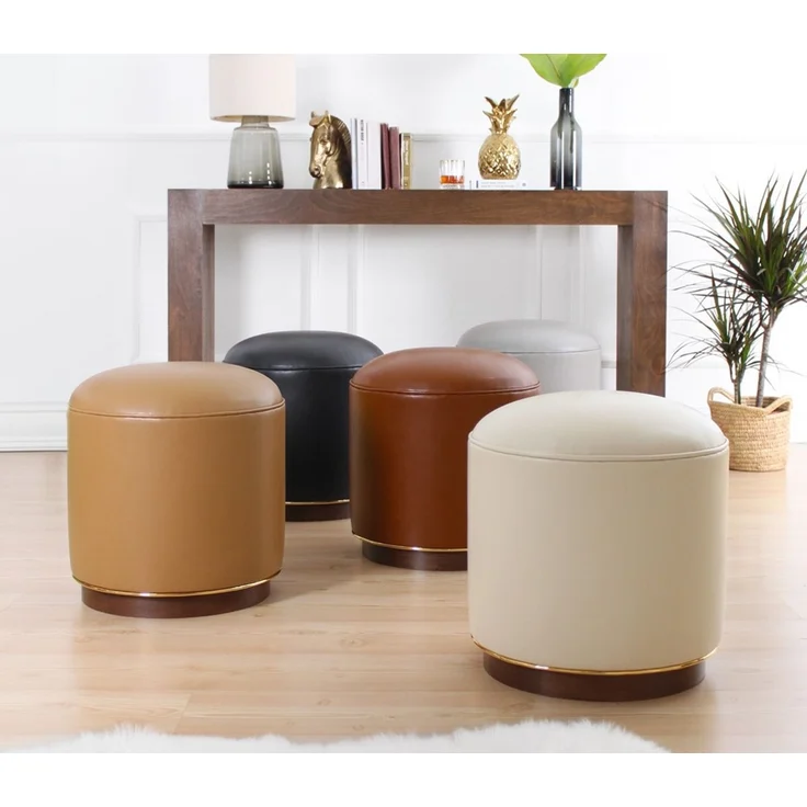 Hanah Home 'Milotte - Camel' Pouffe, Kamel, 42 x 43 x 42 cm – Bild 9