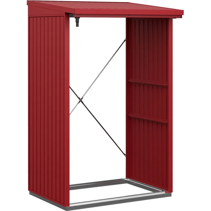 Hörmann Ecostar Metall Kaminholzregal Trend Typ 1, 123 x 103 cm, purpurrot, 123 x 103 x 198 cm (T x B x H)