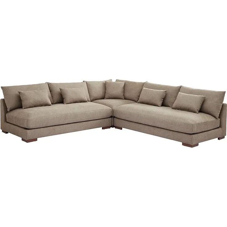 Vente-unique - SPERONE Sofa Stoff Schokoladenbraun - B 275 cm x H 85 cm x L 275 cm – Bild 3