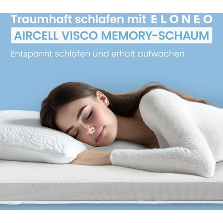 maxVitalis Viskoelastischer Matratzen-Topper, Orthopädische MemoryFoam Matratzenauflage, Viscoauflage für Matratzen & Boxspringbett, inkl. Aloe Vera Bezug (100x200 cm, Viskoschaum 4 cm) – Bild 8