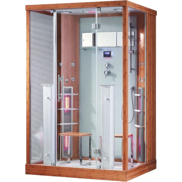 XXL Luxus LED Dampfdusche +Infrarotsauna Kombi 145x90 Infrarot Sauna-Wärmekabine – Bild 7