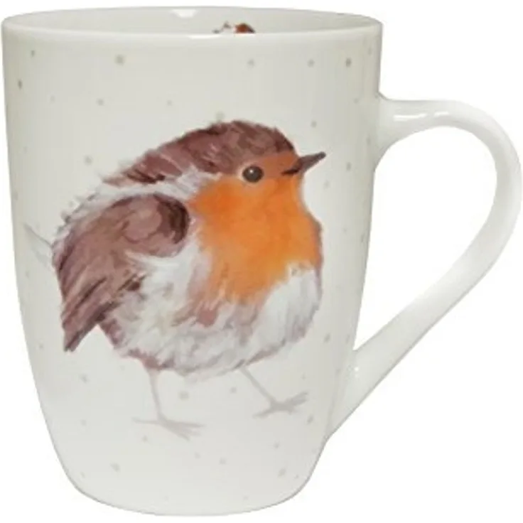 BOLTZE GRUPPE GmbH Tasse Becher Robin 330 ml Porzellan Motiv H. 11 cm 2er Set