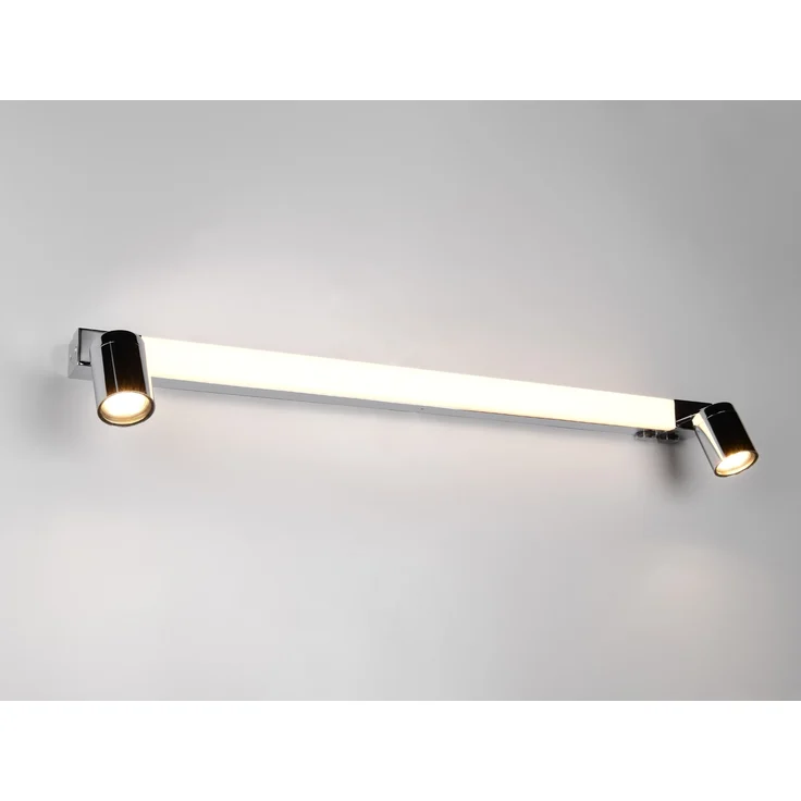 LED Bad Spiegelleuchte mit 2 Strahlern & Schalter, Chrom Breite 90cm – Bild 3