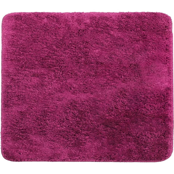 Brandsseller Badezimmerteppich 50x50 cm Badvorleger Badematte Badteppich quadratisch Chenille rutschfest saugstark maschinenwaschbar - Beere – Bild 1