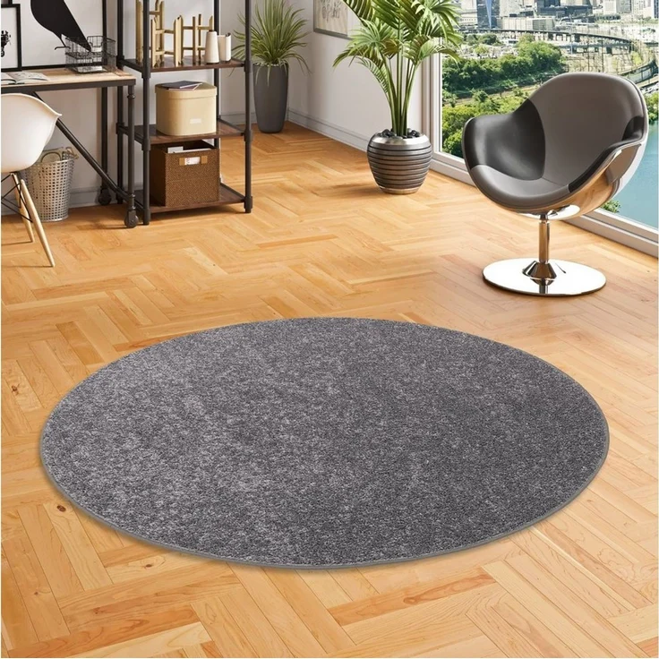 Snapstyle Hochflor-Teppich Hochflor Velours Teppich Cottage Rund, Rund, Höhe: 22 mm – Bild 1