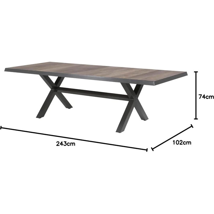 Tisch Castilla Negro mit Kreuzfuβ 243x103 cm – Bild 2