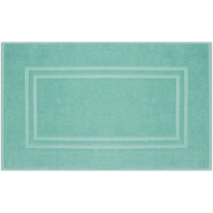 Lavea Badematte Bali Badvorleger Duschvorleger 50x80cm, Badteppich, Höhe 20 mm, Walkfrottee, mit Bordüre, plegeleicht, beidseitig nutzbar, strapazierfähig, Bio-Baumwolle, rechteckig, 1-tlg, Handtuch 850 g/m² Frottierqualität, saugstark, GOTS-zertifiziert – Bild 1