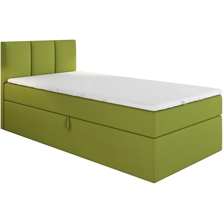 A&J MöbelLand GmbH Boxspringbett Einzelbett NASI mit Bettkasten, Topper und gepolstertem Kopfteil. (Boxspringbett mit Bettkasten und gepolstertem Kopfteil. Inclusive Topper !, TOP ANGEBOT), Länge 208 cm Höhe 106 cm – Bild 5