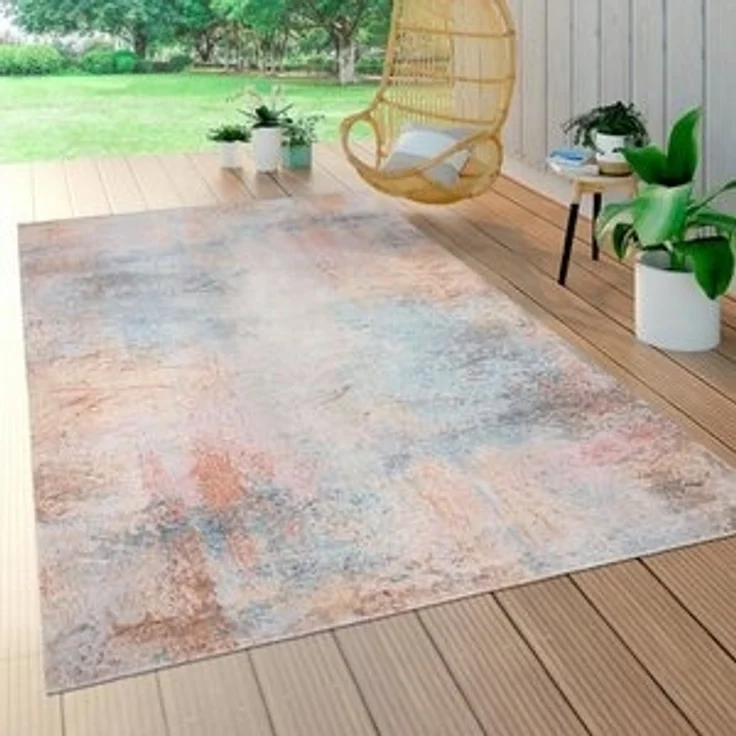 Paco Home Teppich Torres 273, rund, Höhe: 8 mm, modernes abstraktes Design, In- und Outdoor geeignet, Wohnzimmer – Bild 6