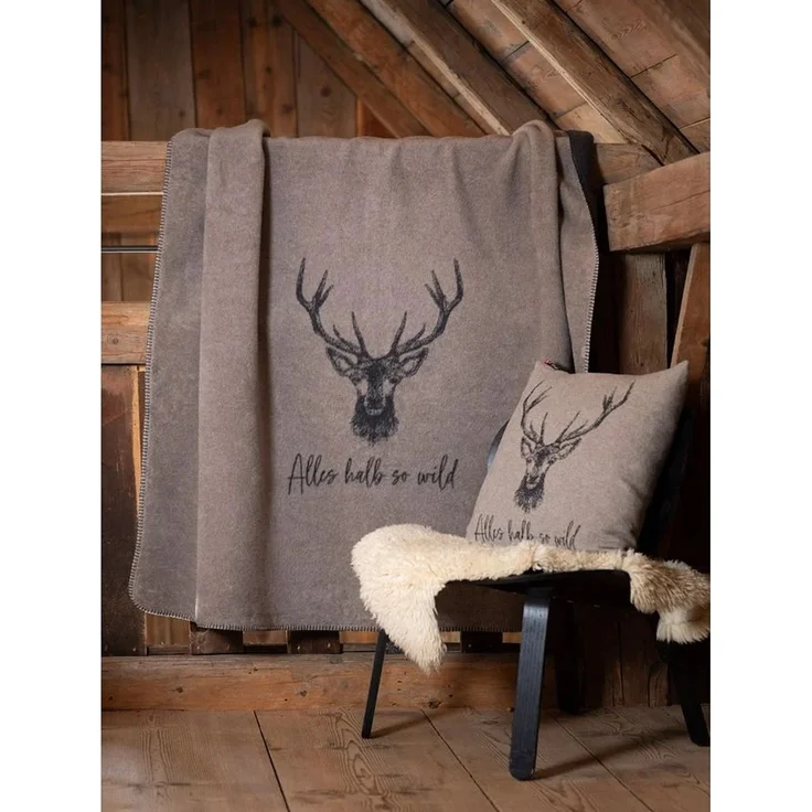 Fussenegger Wohndecke Savona Alles halb so Wild rauch 150x200 – Bild 2