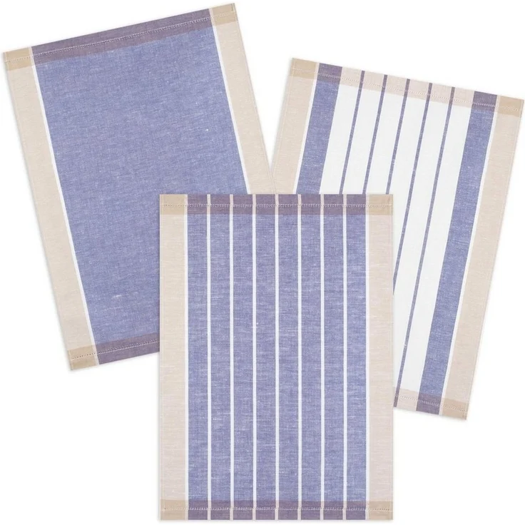 Kracht Geschirrtuch Landhaus, (Set, 3-tlg, Set), 3er Pack Geschirrtücher (3 Stück), ca. 50 x 70 cm, Halbleinen – Bild 1