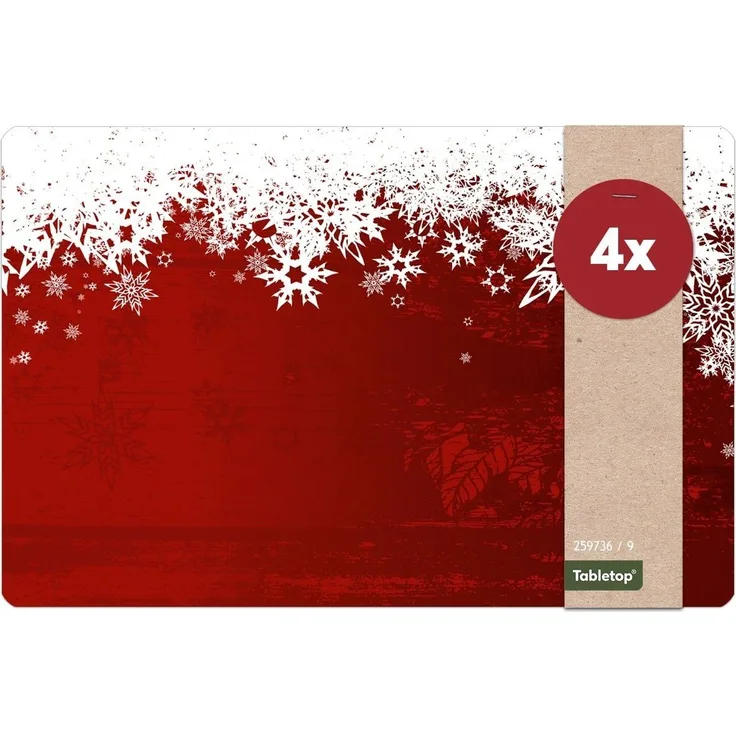 matches21 HOME & HOBBY Platzset Abwaschbare Tischsets 4er Set Weihnachten Schnee, (4-St), Platzsets als Tisch-Untersetzer und Tisch-Deko für Esstisch Teller