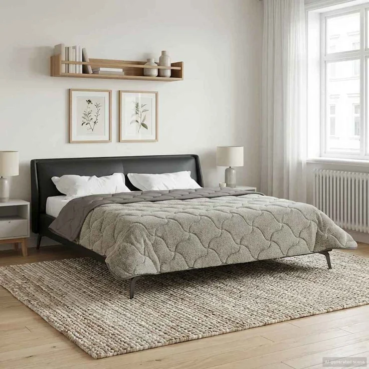 vidaXL Winterbettdecke Gepolstert Hellgrau 220x260 cm 42026323 – Bild 4
