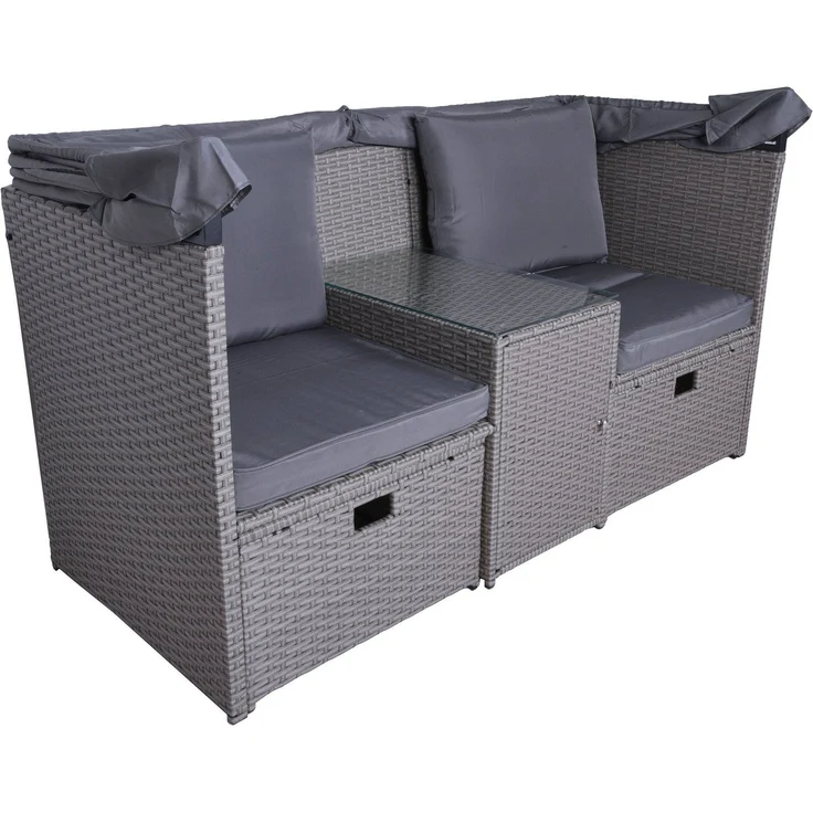 Relax Lounge 4041908123954 SAINT TROPEZ mit Hocker und Sonnendach – Bild 1