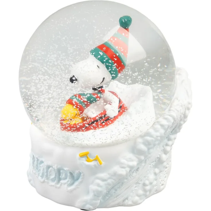 Grupo Erik Peanuts Snoopy Schneekugel Merch Geschenke | Weihnachten Schneekugel Dekoartikel 8,2 x 9,8 x 8,7 cm - Offizieller Peanuts Snoopy Fanartikel