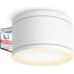 SSC-LUXon LED Außen-Deckenleuchte CELI-WX Aufbaustrahler IP44 flach in weiss mit LED GX53 dimmbar 6W, Warmweiß bis Tageslicht