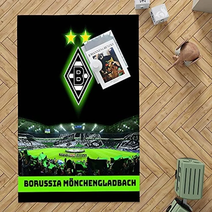 BERONAGE Kinderteppich Borussia Mönchengladbach Teppich Borussia-Park 100x120 cm, rechteckig, Höhe: 10 mm, rutschfest – Bild 2