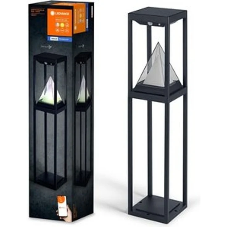 LEDVANCE SMART+ Outdoor Bluetooth Solar-Wegeleuchte, mit warmweißem (3000K) und Farblicht, ohne Strom nutzbar, bis 2,5 Stunden Brenndauer bei 100% Licht, wiederaufladbar mit USB-C Kabel, IP44, schwarz – Bild 6