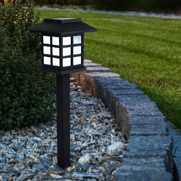 LED Solarleuchte, schwarz, Laterne, Höhe 38 cm – Bild 3