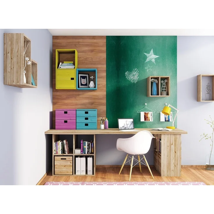 ASTIGARRAGA KIT LINE DMC12099 Modulares Regal, 1 Eimer + Zwischenboden Serie Dinamic Tiefe 33 cm Kiefer massiv, Bunt, 175 x 76.7 x 43 cm – Bild 3